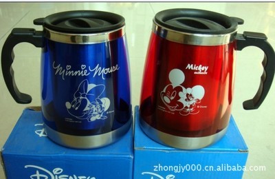 【光面雙層保溫杯 可印字保溫杯 米奇保溫杯 促銷廣告禮品定制】價(jià)格,廠家,圖片,保溫杯、保溫桶,長沙欣茂文化傳播禮品部-